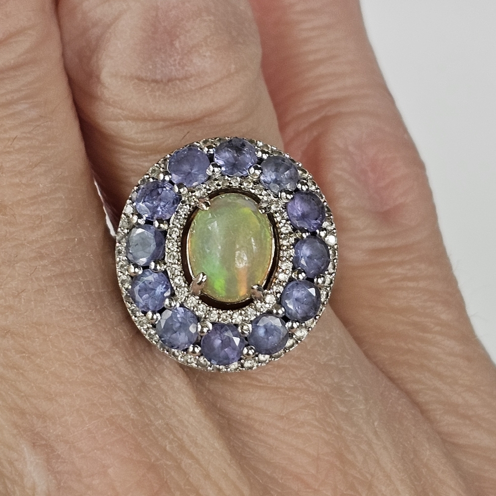 Natural Tanzanite & Opal Ring Size 8-ish! 💍 - Picture 7 of 11